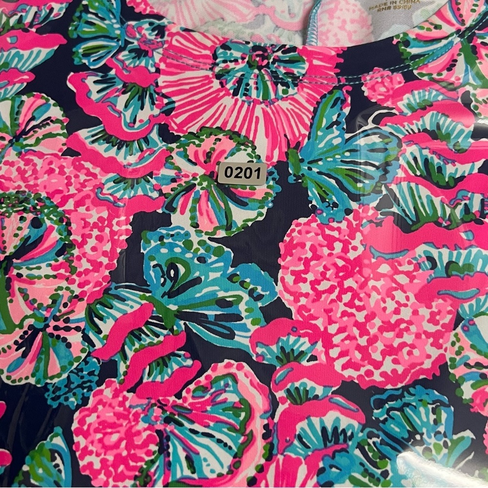 Lilly Pulitzer Solia UPF+50 Dress- Oyster Bay Navy Shroom With a View XS - Picture 12 of 12